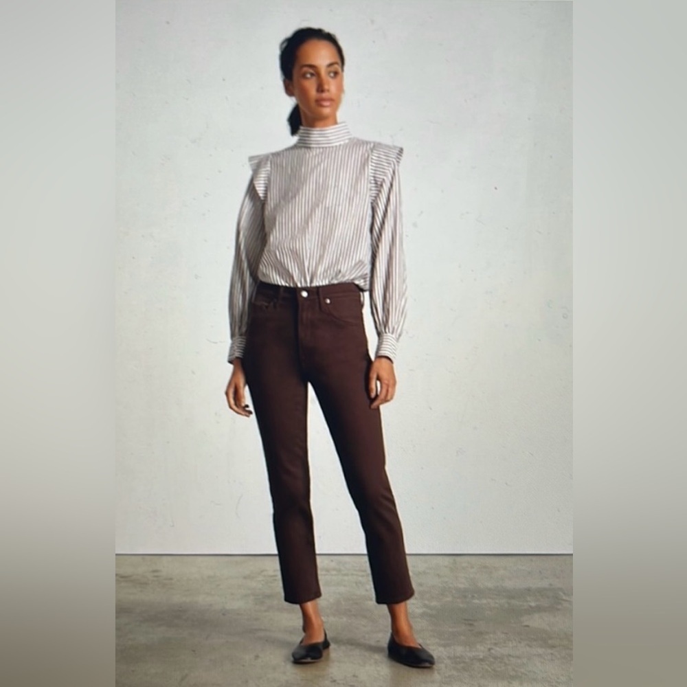 Everlane Size 25 The Original Cheeky Crop Jean in clove brown Organic cotton. - Picture 1 of 10